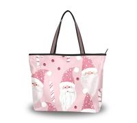 Rosa Carino Santa Candy tessuto di seta con cerniera borsa tote borsa elegante per le donne alla moda