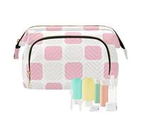 Rosa Check Grande Make Up Bag Essentials Delle Donne Della Moneta Borsa per Oggetti Personali Organizzatore bolsas para, A quadri rosa, moderno