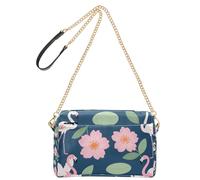 Rosa Cherry Blossom Flamingo Moda Piccola Borsa A Tracolla Per Le Donne In Pelle Vegana Borse Da Donna Impermeabile Spalla Crossover Bag