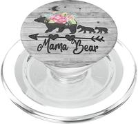 Rosa cipria floreale mamma orso Due cuccioli grigio rustico PopSockets PopGrip per MagSafe