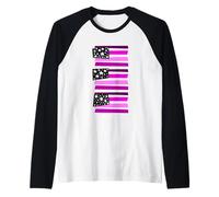 Rosa Colore Murica-x3 Grafica Rosa Maglia con Maniche Raglan