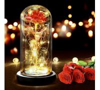 Rosa Con Cupola In Vetro Eterna Luci LED Regalo FESTA Della DONNA Bella LaBestia