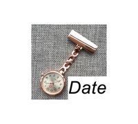 (Rosa con data) Spilla personalizzata con il tuo nome inciso, spilla con logo personalizzato, orologio da ostetrica,