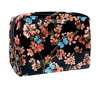 Rosa con stampa farfalla borsa per il trucco per borsa portatile organizer da viaggio borsa per articoli da toeletta Beauty Bag per le donne, Multicolore 10., 18.5x7.5x13cm/7.3x3x5.1in, Beauty Case