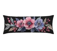 Rosa Cuscino per Dormire Laterale 40x145 Cuscino Lungo per Dormire Lateralmente, Cuscini per il Collo, per Gravidanza e Sostenere la Maternità, Migliorare Qualità Del Sonno,Federe Cuscini Fiori Q-1164