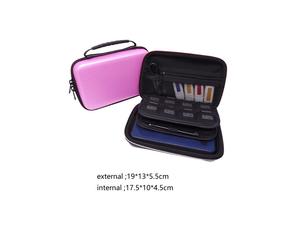 (Rosa) Custodia per disco rigido SSD HDD da 2,5 pollici, cavo per cuffie, scheda di gioco SD, borsa da viaggio,