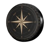 Rosa dei Venti Nera Coperchio Ruota di Scorta Durevole Copertura della Gomma Antipolvere Ruota di Scorta Coperture della Universale per Camion Rimorchio RV Auto 15inch