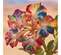 Rosa del deserto in Vasca:Colore Vivido/Decorazione per Casa e Giardino/per Ogni Spazio/Resistente e Facile da Curare-A-3 Rhizome