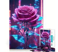 Rosa della città al neon - Puzzle da 1000 pezzi per adolescenti - Stimola la memoria, favorisce la calma, crea un'atmosfera rilassante e sorprendente (38x52cm)