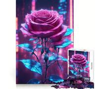 Rosa della città al neon - Puzzle da 1000 pezzi per adolescenti - Stimola la memoria, favorisce la calma, crea un'atmosfera rilassante e sorprendente (38x52cm)
