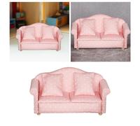 Rosa di legno Imbottito Divano per 1/12 Dollhouse Living Room Scena di Vita