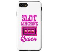 Rosa divertente del giocatore d'azzardo del casinò della regina della slot machine Custodia per iPhone SE (2020) / 7 / 8