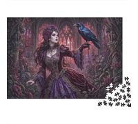 Rosa d'ombra gotica Puzzle in Legno 500 Pezzi Adulti E Ragazzi,Sfida Impossibile,Idea Regalo,Gioco Educativo,Legno,Decorazione Casa,dai 14 Anni,Antistress (52x38cm)