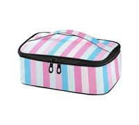 Rosa e Azzurro Dritto Stripe Pattern Progettato fit e Fresh Lunch Bag Beach Lunch Box Bambini con Maniglia loncheras Grandes para Mujer