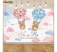 Rosa e Blu Genere Rivela Decorazioni per Feste She Or He Gender Reveal Fondale Banner Party Sfondo Annuncio di Gravidanza Sfondo di Fotografia per Baby Shower Genere Rivela Feste 180 x 120cm (A)