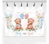 Rosa e Blu Genere Rivela Sfondo Decorazioni Boy Or Girl Gender Reveal Banner Party Sfondo per Fotografia Forniture per Feste per Baby Shower Glitter Genere Rivela Sfondo Decorazioni 150×100cm (A)