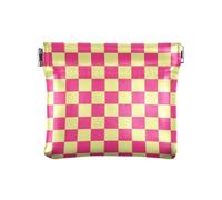 Rosa e Giallo Americano Plaid Moda Donne In Pelle Contanti Portafoglio Portatile Card Key Organizer per Le Donne monedero para carro