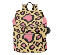 Rosa e Giallo Leopard Print Progettato Donne Zaino Borsa Elegante Leggero Bookbag Zaino Del Computer Portatile per il Lavoro di Viaggio Shopping bolsa de para mujer