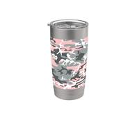 Rosa e Grigio Mimetico, Militare, Esercito Bicchiere termico in acciaio inox doppia parete