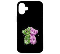 Rosa e Verde Stay On My Good Side Grafica verde e rosa Custodia per iPhone 16 Plus