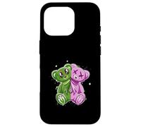 Rosa e Verde Stay On My Good Side Grafica verde e rosa Custodia per iPhone 16 Pro