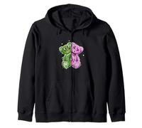 Rosa e Verde Stay On My Good Side Grafica verde e rosa Felpa con Cappuccio