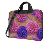 Rosa E Viola Fiori Con Foglie D'oro Laptop Bag Custodia Per Computer Portatile 15.6 Pollice Borse Per Computer Imbottito Copertura Del Manicotto Per Le Donne