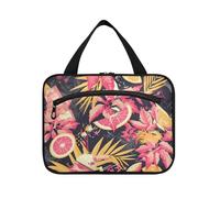 Rosa Estate Limone Frutta Partito Hanging Bag per le Donne con Gancio, Designer Essenziale Borsa Trucco Grande Capacità per i Viaggiatori Lavoro bolso de Mano para Hombre L