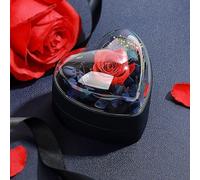 Rosa Eterna Cofanetto per Fedi Nuziali Scatola a Forma di Cuore per Anello Fede