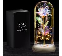 Rosa Eterna con Led Regalo Romantico per Donna Fiore Artificiale La Bella e la