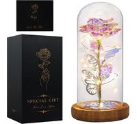 Rosa Eterna Festa della Mamma Idea Regalo Bella e la Bestia Rosa in Cupola Vetro