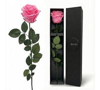 Rosa Eterna Profumata 48 cm - Fiore Naturale Stabilizzato dell’Ecuador - Regalo Romantico per Donna : Compleanno, San Valentino, Matrimonio o Festa della Mamma - Colore : Romantic Pink