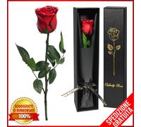 Rosa eterna Regalo Donna Rosa stabilizzata vera Idee Regalo Rosa ROSSA Eterna Re
