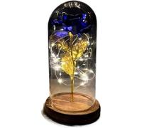 Rosa Eterna Rosa di vetro, rosa for sempre fiore artificiale in lamina d'oro 24K eterna con luci nella cupola for decorazioni for la casa regalo compleanno luce ambientale for San Valentino(Color8)