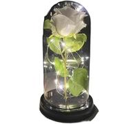 Rosa Eterna Rosa di vetro, rosa for sempre fiore artificiale in lamina d'oro 24K eterna con luci nella cupola for decorazioni for la casa regalo compleanno luce ambientale for San Valentino(30)