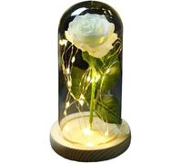 Rosa Eterna Rosa di vetro, rosa for sempre fiore artificiale in lamina d'oro 24K eterna con luci nella cupola for decorazioni for la casa regalo compleanno luce ambientale for San Valentino(18)