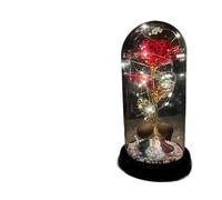 Rosa Eterna,Rosa Stabilizzata Fiore artificiale rosa eterno in lamina d'oro 24 carati con luci a cupola for la decorazione domestica Regalo di compleanno luce ambientale for San Valentino(25)