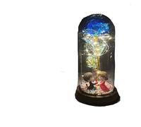 Rosa Eterna,Rosa Stabilizzata Fiore artificiale rosa eterno in lamina d'oro 24 carati con luci a cupola for la decorazione domestica Regalo di compleanno luce ambientale for San Valentino(16)