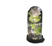 Rosa Eterna,Rosa Stabilizzata Fiore artificiale rosa eterno in lamina d'oro 24 carati con luci a cupola for la decorazione domestica Regalo di compleanno luce ambientale for San Valentino(30)