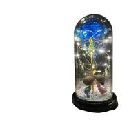Rosa Eterna,Rosa Stabilizzata Fiore artificiale rosa eterno in lamina d'oro 24 carati con luci a cupola for la decorazione domestica Regalo di compleanno luce ambientale for San Valentino(24)