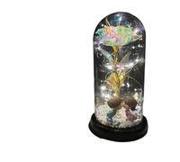Rosa Eterna,Rosa Stabilizzata Fiore artificiale rosa eterno in lamina d'oro 24 carati con luci a cupola for la decorazione domestica Regalo di compleanno luce ambientale for San Valentino(23)