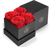 Rosa Eterna, Rosa Stabilizzati Veri, Scatola Di Rose Con 4 Rose Infinite, Regali