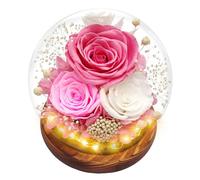 Rosa Eterna Stabilizzata, Rosa Eterna di Vetro Regalo,Vera Fiori Stabilizzati, Rosa Conservato Sfera di Cristallo,Regalo per Donne Mamma Moglie, Rosa Eterna Compleanno San Valentino Natale Festa Della
