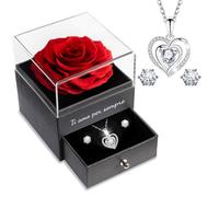 Rosa Eterna Stabilizzata, Vera Rosa Eterna Con Collana Argento 925 Donna Con Cuo