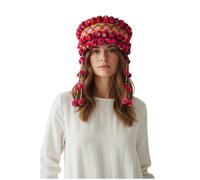 Rosa Etnico Fatto a Mano Tailandese Hmong Tribale Copricapo Cappello Fair Trade