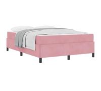 Rosa Fabric Upholstered Bed Frame with Mattress 140x190 cm, Engineered Wood Slatted Base, Medium-Firm Pocket Spring Mattress, Modern Minimalist Design for Bedroom, Easy Assembly, 280 kg Capacity