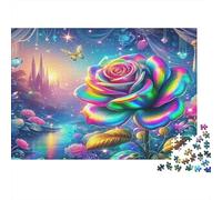 Rosa Fantastica Multicolore Puzzle 1000 Pezzi Carta per Adulti Scenario da Favola Gioco di Puzzle per Famiglia Relax Decorazione Regalo 52x38cm/1000pcs