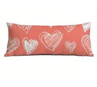 Rosa Federe Cuscini Divano 50 x 150 cm, Cuscini per Divano in Lino Cotone Morbida e Traspirante, Amore Copricuscino Letto con Cerniera Invisibile Federe Cuscino per Arredamento Casa Letto T-9272