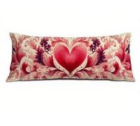 Rosa Federe Cuscini Divano 50 x 150 cm, Cuscini per Divano in Lino Cotone Morbida e Traspirante, Amore Copricuscino Letto con Cerniera Invisibile Federe Cuscino per Arredamento Casa Letto T-9261