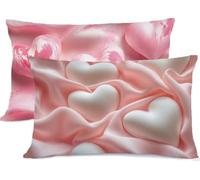 Rosa Federe Cuscino Letto 50x80 Amore Copricuscino Super Morbido Cuscini Letto Copriguanciale con Cerniera Copri Cuscino Cervicale per Dormire, Copricuscini Lavabili Lavatrice, per Home Decor R-153